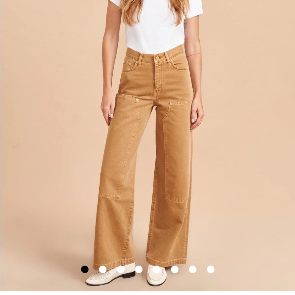 Lavigne NYC Dunton High-Rise Wide Leg Jean in tan sz28